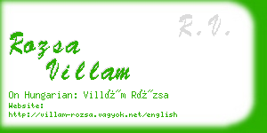rozsa villam business card